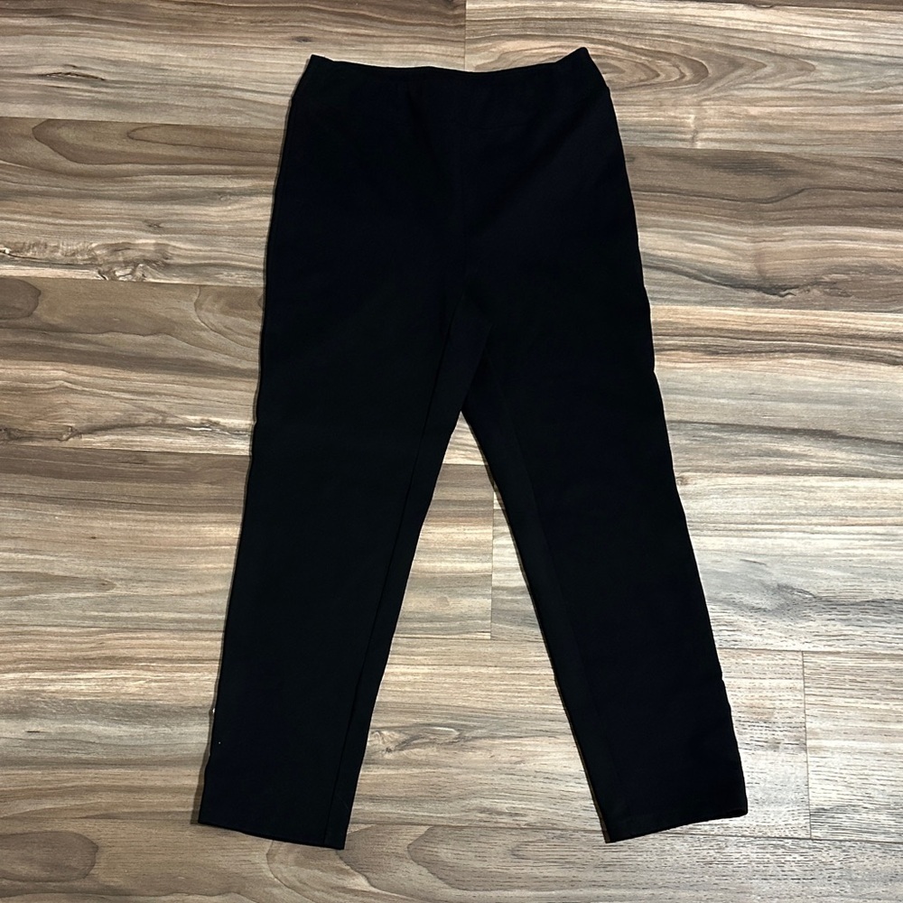 Frank Lyman Black Dress Pants Straight Leg Pull On Size 4 Rhinestone